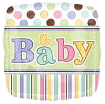 Folieballon Baby dots&stripes