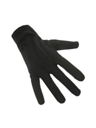 Handschoenen katoen kort zwart (piet)