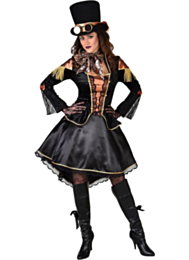 Steampunk jurk zwart/goud