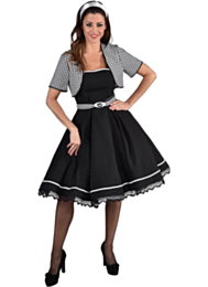 50's Jurk "Jackie" zwart/wit