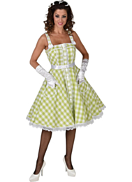 50'S jurk lime/wit