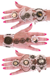 Armband kant met ring steampunk