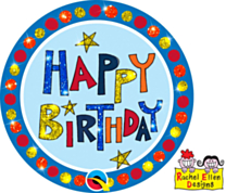 Folieballon Happy Birthday Multicolour Button