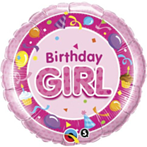 Folieballon Birthday Girl pink