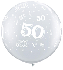 Ballon 90cm 50 jaar Diamond Clear