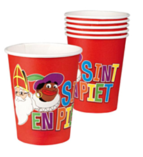 Set 6 Bekertjes 'Sint en Piet' (25 cl)