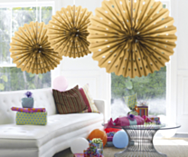 Honeycomb fan Goud 45cm