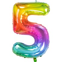 Folieballon Yummy Gummy Rainbow Cijfer 5