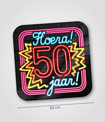 Neon huldeschild 50 jaar