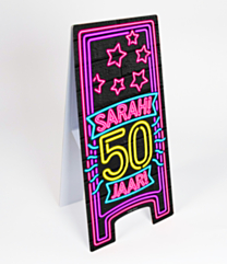 Neon Warning Sign 50 jaar Sarah