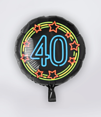 Neon Folieballon 40 jaar