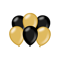 Party balloons - Metallic black - gold