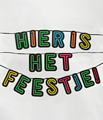 Neon slinger Hier is het feestje