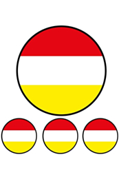 4 st. applicaties cirkels Oeteldonk