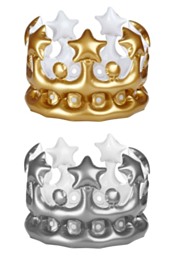 Kroon opblaasbaar goud/zilver