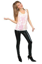 Dames topje wit metallic one size
