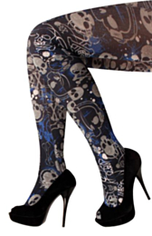 Panty piraat zwart/wit/blauw 