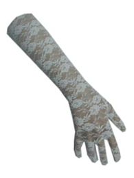 Handschoen kant lang wit
