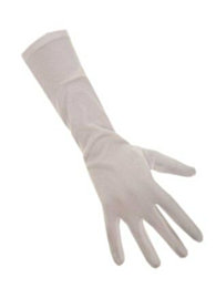 Handschoenen stretch wit luxe nylon L