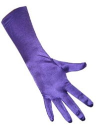 Handschoenen satijn stretch luxe 40 cm paars