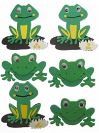 Foam stickers kikkers per 6