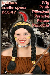 Pruik indiaanse Chinouk 2 vlechten