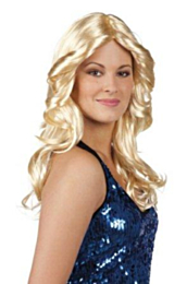 Pruik disco doll blond