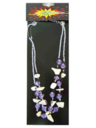 Indianen ketting steentjes paars/wit