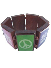 Armband peace hout