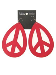 Oorbel peace rood
