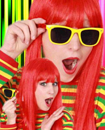 Bril blues brother rood/geel/groen inklapbaar