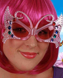 Dame edna vlinder bril roze
