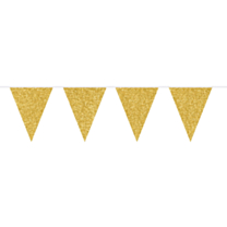 Vlaggenlijn glitter goud 6m