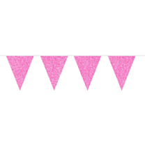 Vlaggenlijn glitter roze 6m