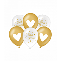 Party balloons - Just married gold/white