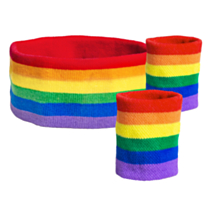 Set/3 Zweetbandjes regenboog