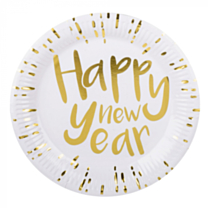 Set 6 bordjes "Happy New Year" (23cm)