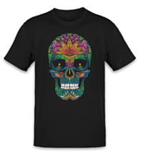 T-shirt Bright Skull Blacklight