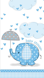 Tafelkleed Babyshower umbrellaphants blauw