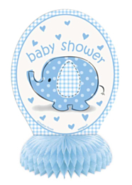 Mini Honeycomb Babyshower umbrellaphants blauw