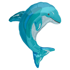 Folieballon Super Shape Blue Dolphin
