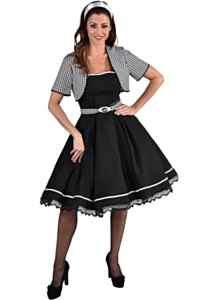 50's Jurk "Jackie" zwart/wit