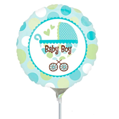 Mini Folieballon Baby Boy Buggy