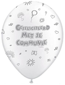 Ballonnen 30cm Communie Pearl White