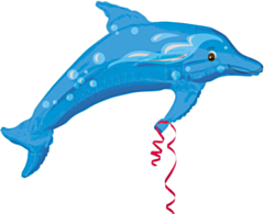 Folieballon Super Shape Blue Dolphin