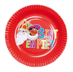Set 6 Bordjes 'Sint en Piet' (18 cm)