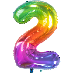 Folieballon Yummy Gummy Rainbow Cijfer 2