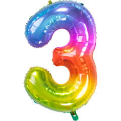 Folieballon Yummy Gummy Rainbow Cijfer 3