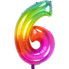 Folieballon Yummy Gummy Rainbow Cijfer 6 