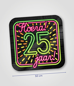Neon huldeschild 25 jaar